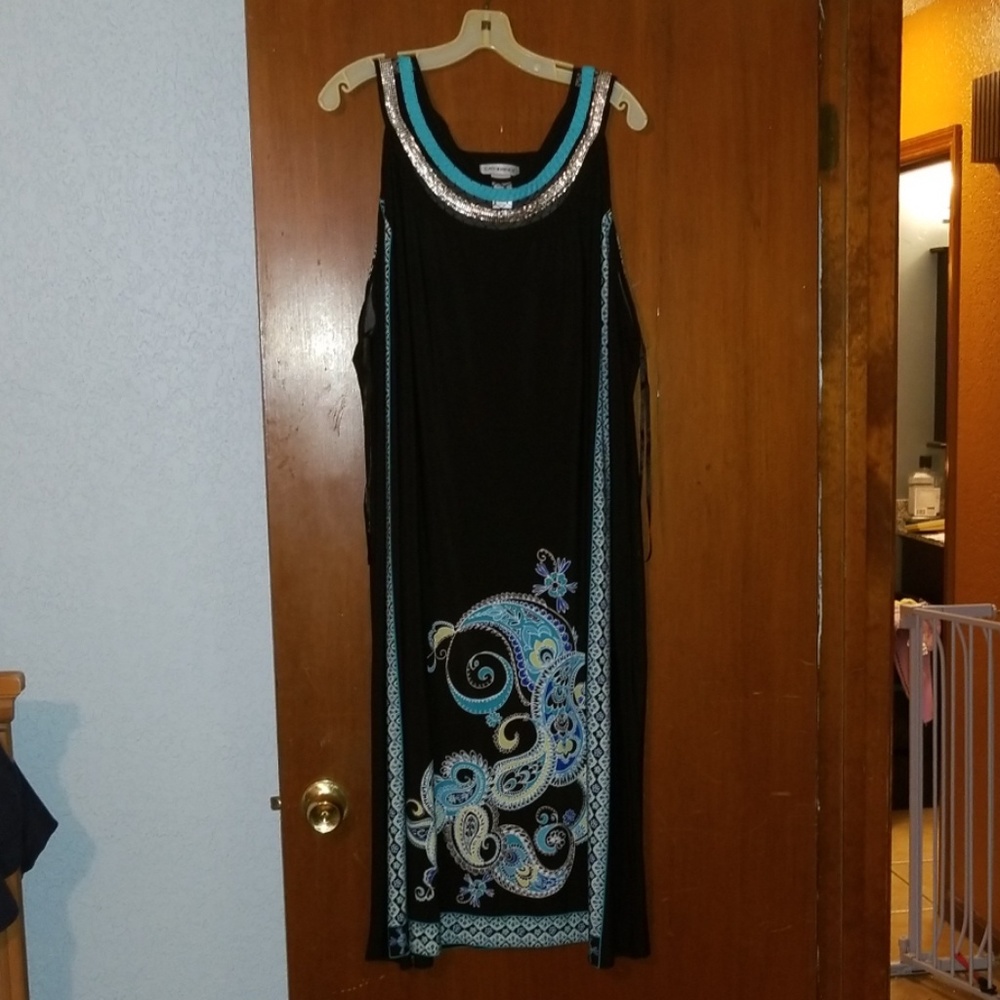 Catherine's 3X Turquoise Paisley Dress